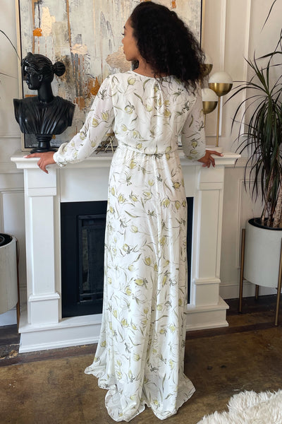White floral maternity maxi dress Clearance