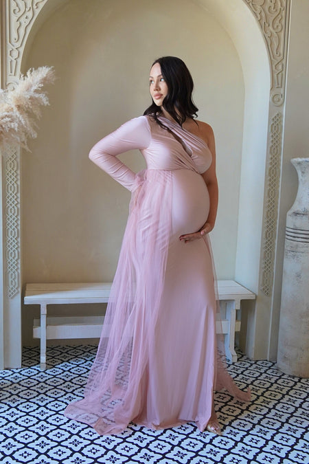 Satin Rose Maternity Gown -  Upto 3XL