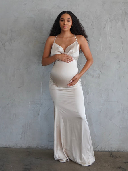 Toni Sheer Lace Maternity Gown