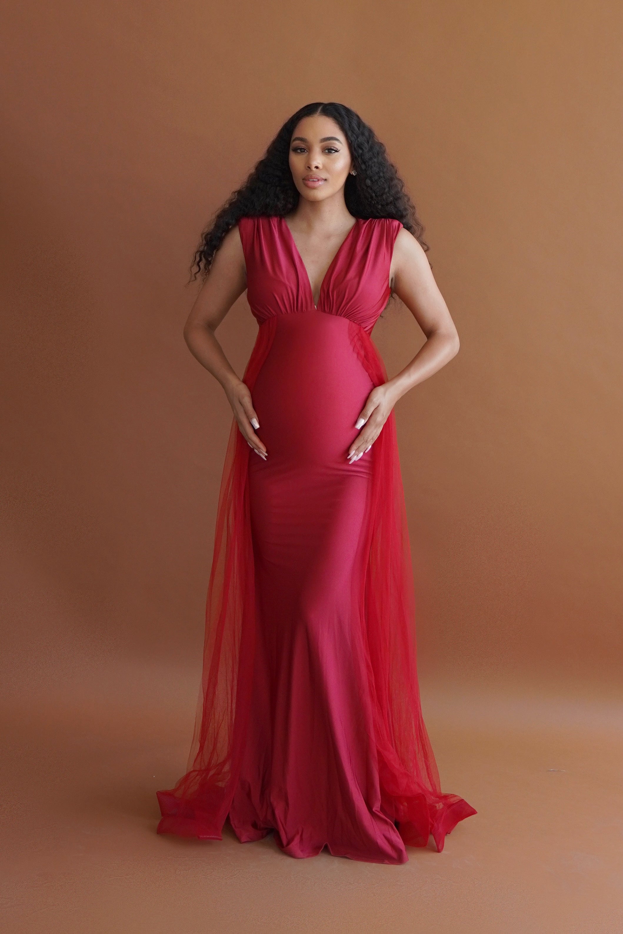 Lala Layered Maternity Gown - Upto 3XL – Chic Bump Club