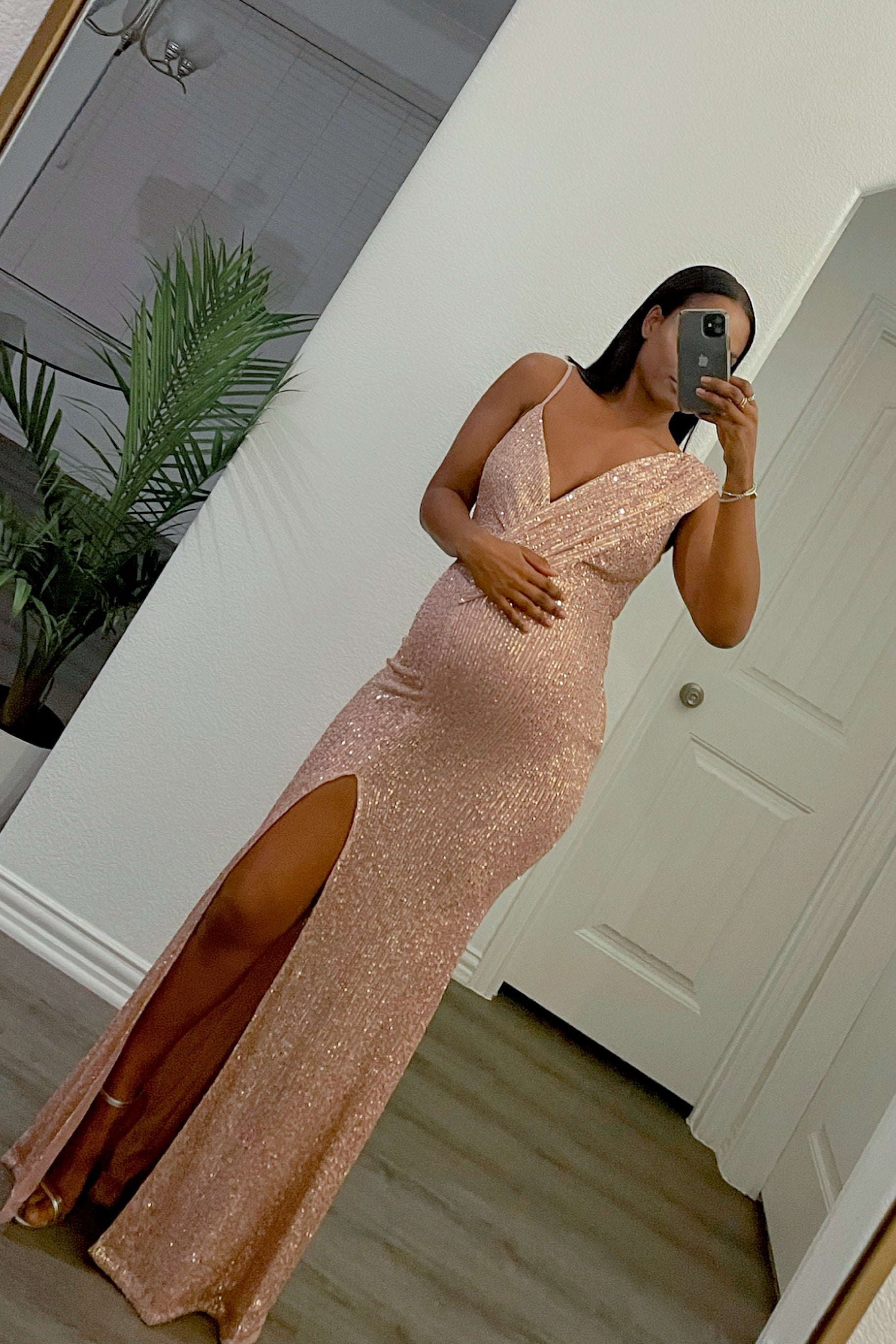 White Sequin One Arm Maternity Maxi Dress, for A Baby Shower Small / Cream White Sequin One Arm Maternity Maxi Dress, for A Baby Shower Small / Cream