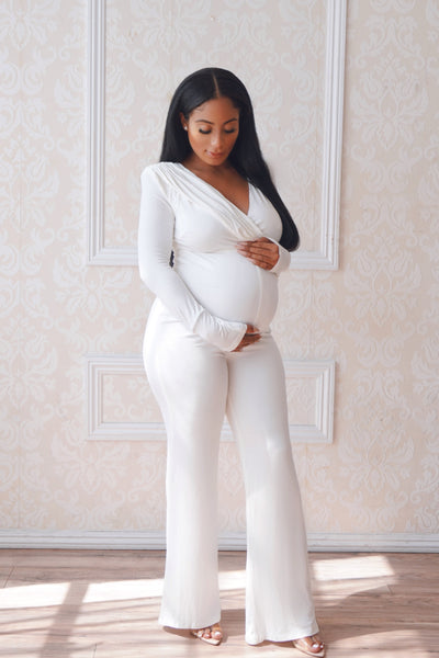 White Maternity jumpsuit