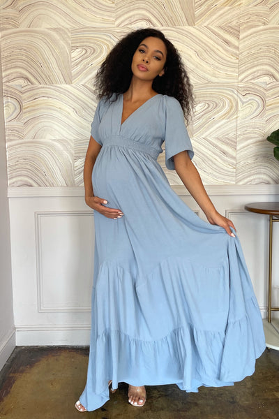 Blue Bohemian Baby shower gown
