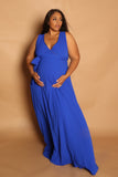 Royal Blue maternity gown