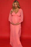 pink bohemian baby shower gown