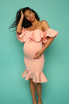 Pink baby shower gown, Maternity, Pregnant Guest dress