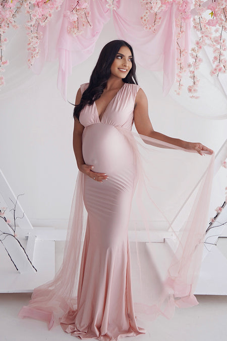 Blossom Tulle Red Maternity Robe