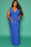 Royal Blue maternity evening gown