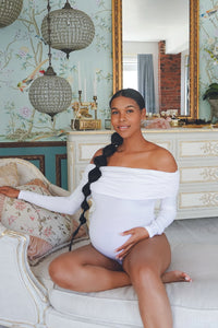 White maternity Bodysuit