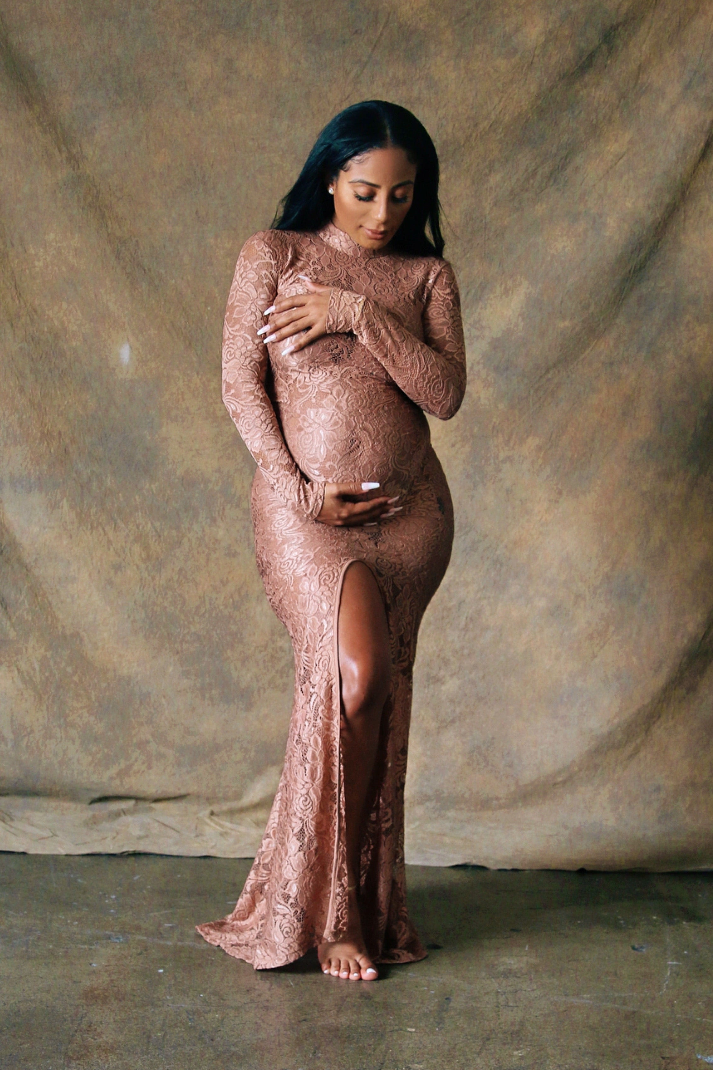 Lace Maternity Dress XS / Sand Lace Maternity Dress XS / Sand
