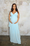 Sky Blue Maternity Wrap Gown