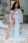 Blue tulle Maternity robe