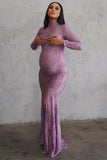 Toni Sheer Lace Maternity Gown