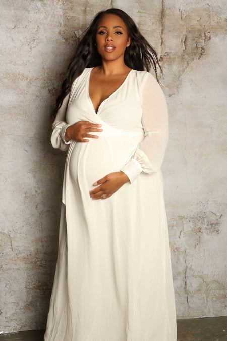 Halle Ruffle Maternity Gown - Upto 3XL