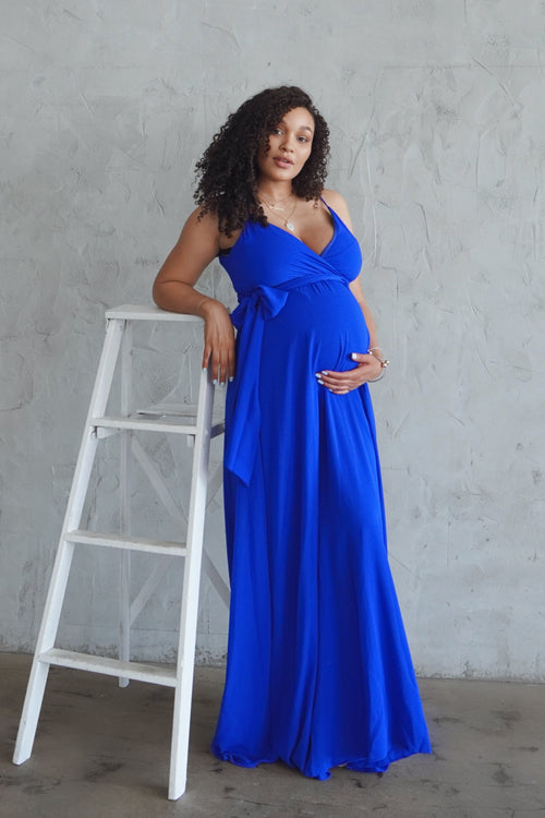 Royal Blue maternity gown