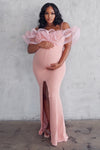 Pink Tulle Maternity gown for baby girl shower