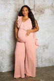 Pink Maternity Romper, Jumpsuit