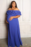 Halle Ruffle Maternity Gown - Upto 3XL